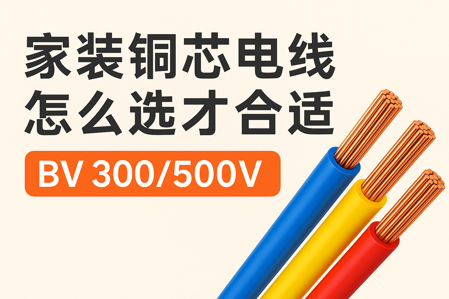 家装铜芯电线怎么选才相宜 BV 300/500V ？