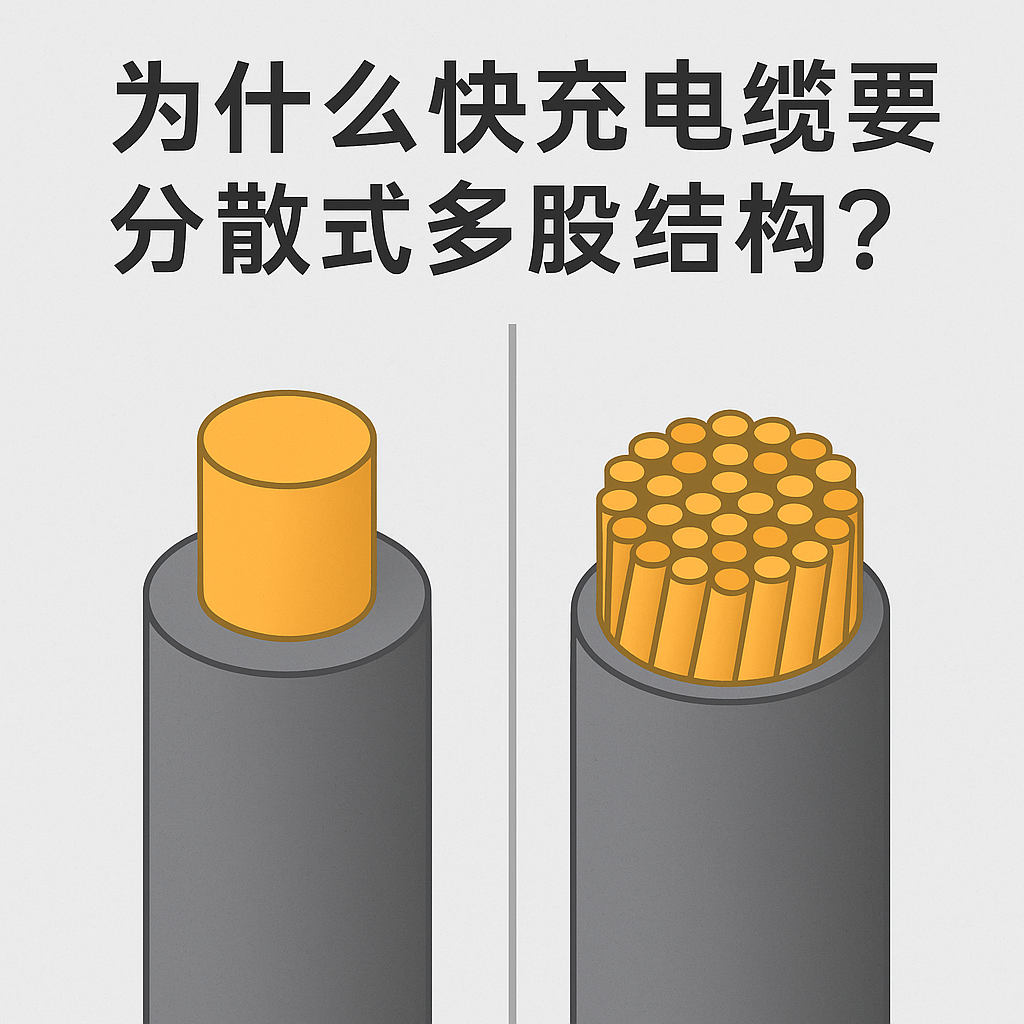 为什么快充电缆要选取分散式多股结构？主题原因其实有 5 个